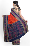 Beautiful Terracotta design Partly Sambalpuri cotton saree with blouse piece