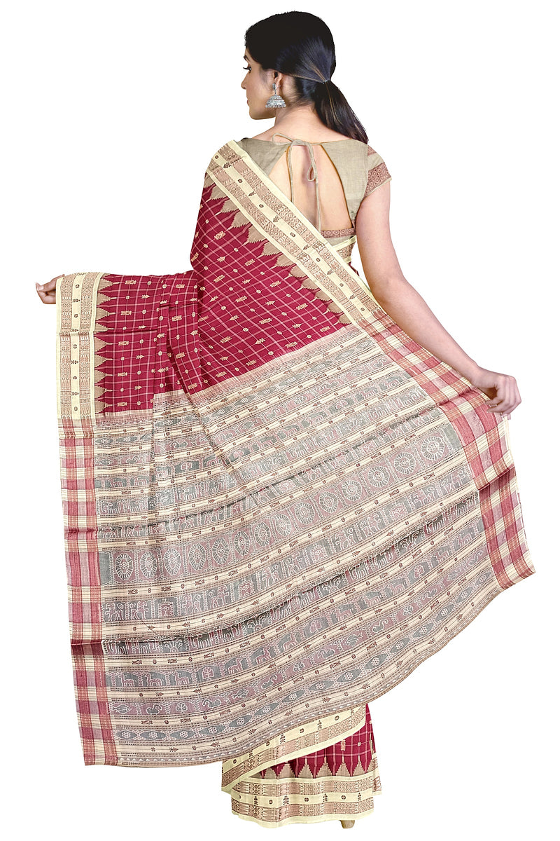Hazar fish buti design Sambalpuri silk saree with blouse piece