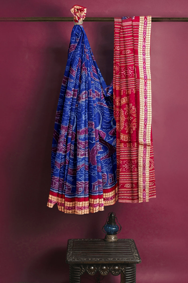 Sambalpuri cotton saree with blouse piece