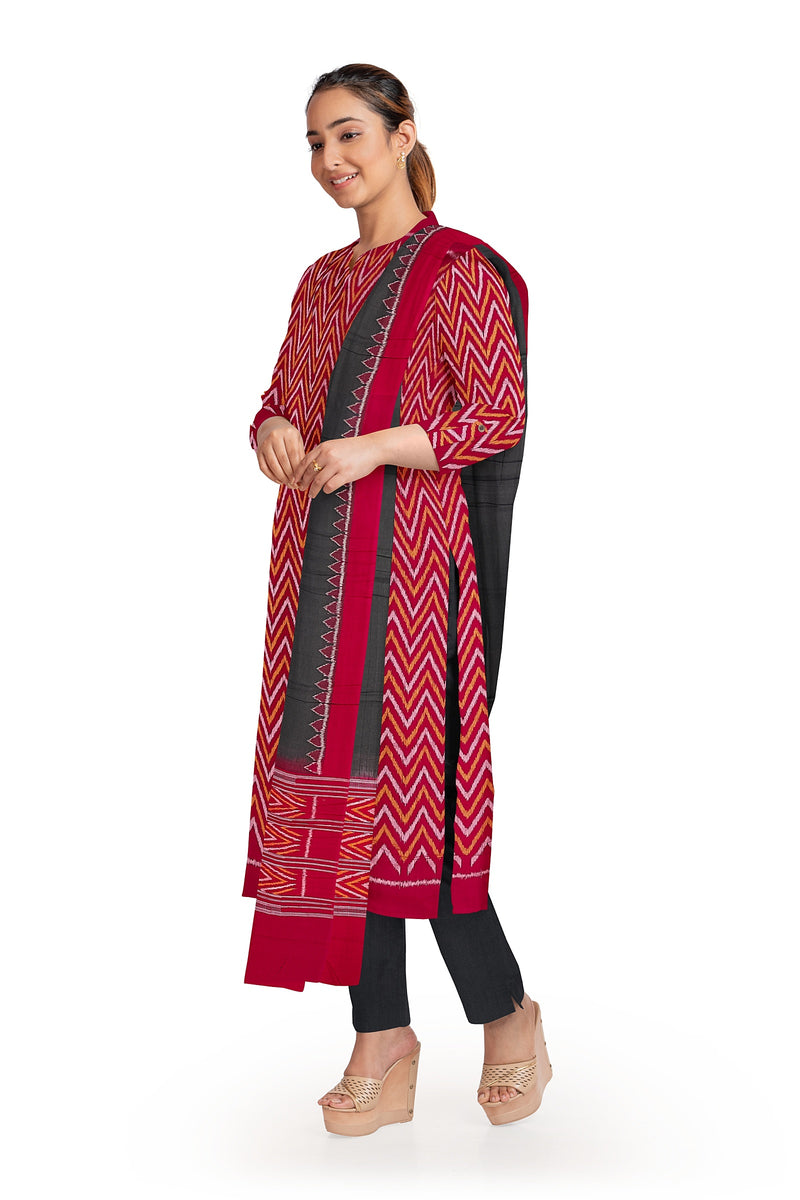 Exclusive Ikat Handloom Cotton Dress Material, Unstitched