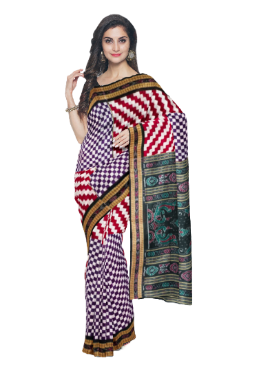 Pasapali design sambalpuri cotton saree with blouse piece