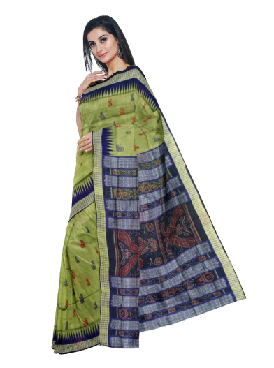 Doll design Bomkai Silk saree with blouse piece