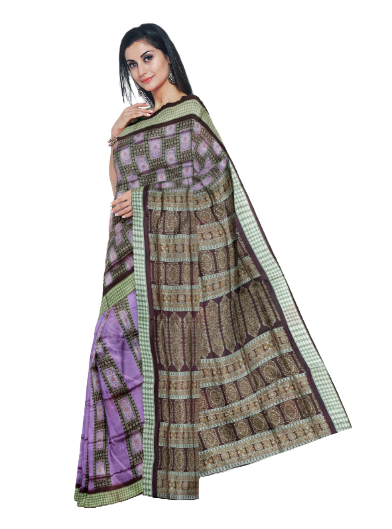 Shoulder Bomkai Silk Saree with blouse piece
