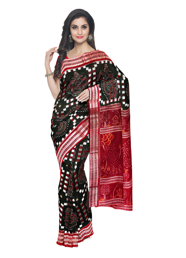 Sambalpuri cotton saree with blouse piece