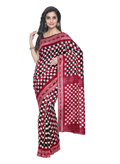 Check check design sambalpuri cotton saree
