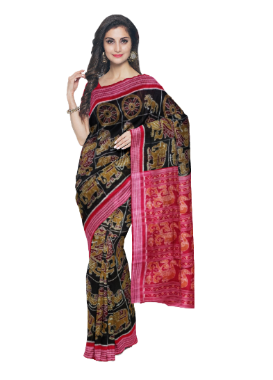 Animals design Sambalpuri cotton saree with blouse piece