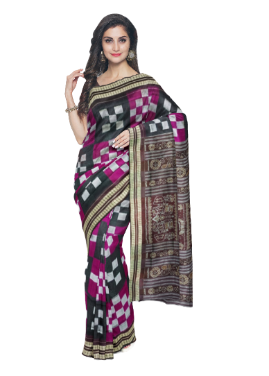 5 Kuthi Pasapali design Sambalpuri silk saree with blouse piece