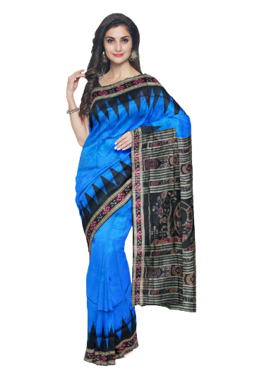 Sambalpuri silk saree with blouse piece. Pasapali boarder
