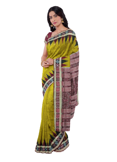 Pasapalli boarder design Sambalpuri silk saree with blouse piece