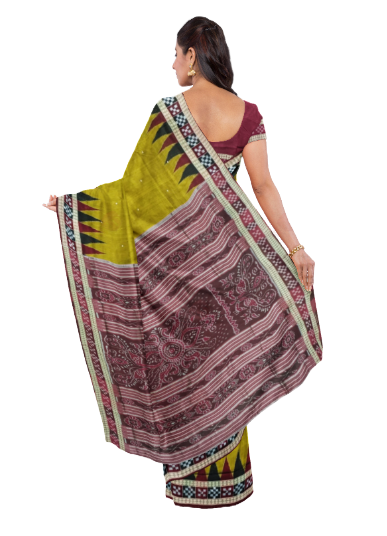 Pasapalli boarder design Sambalpuri silk saree with blouse piece