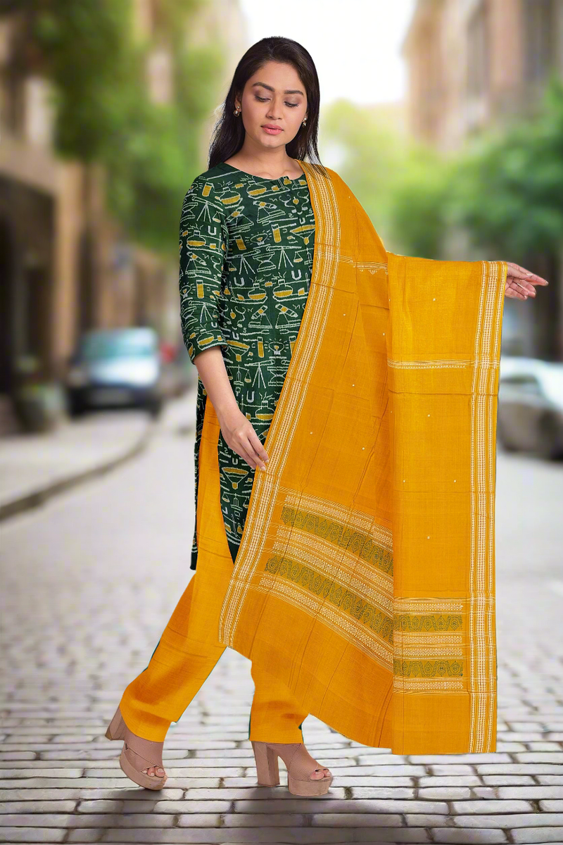 Science design Sambalpuri cotton dress material set