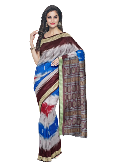 Bomkai silk saree with blouse piece