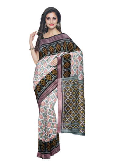 Pasapalli design sambalpuri cotton saree with blouse piece
