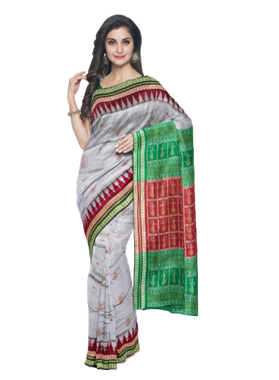 Doll design Bomkai silk saree with blouse piece