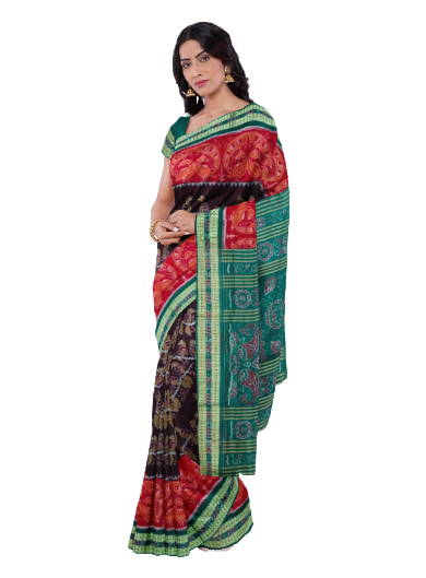Birds design sambalpuri cotton saree with blouse piece