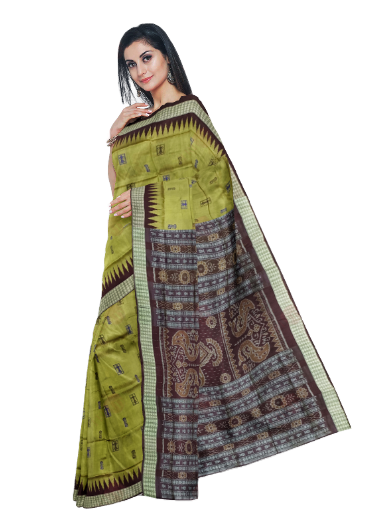Doll design Bomkai silk saree with blouse piece