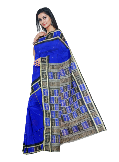 Doll design boarder Bomkai silk saree with blouse piece