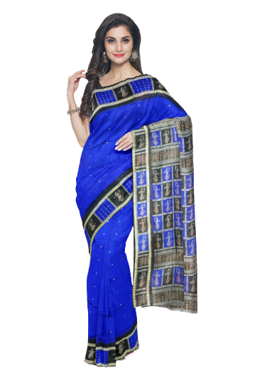 Doll design boarder Bomkai silk saree with blouse piece