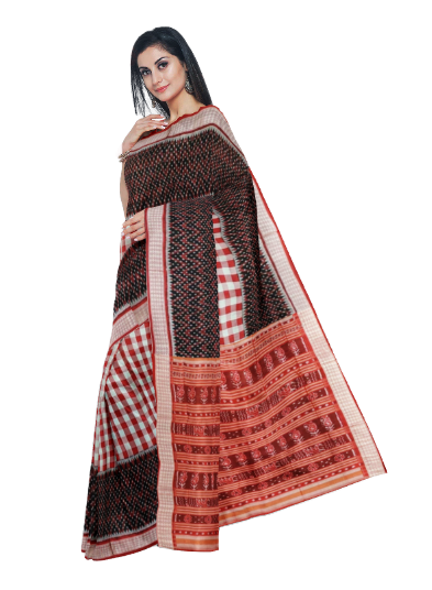 Check checked Design  Sambalpuri Silk Saree with Blouse Piece