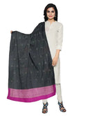 Sambalpuri silk dupatta, Black and magenta combination