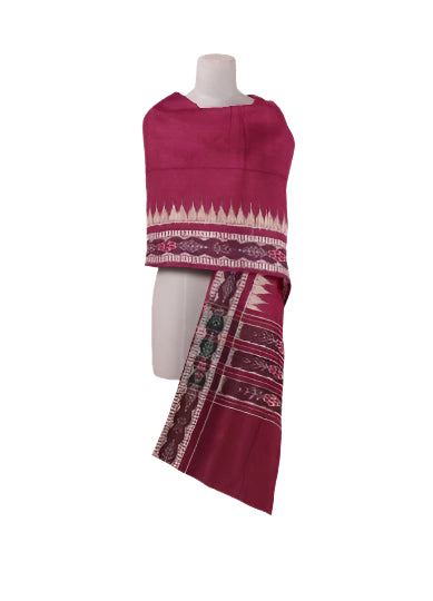 Sambalpuri cotton Dupatta, Maroon color