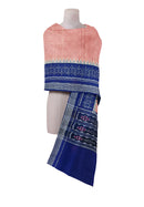 Sambalpuri cotton dupatta, Fedded red and blue colors combination