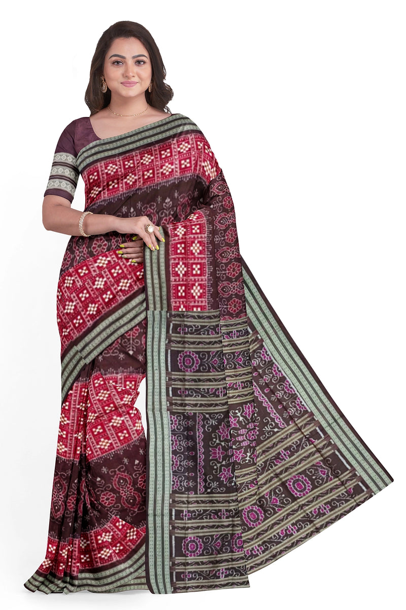 Pasapali design sambalpuri silk saree with blouse piece