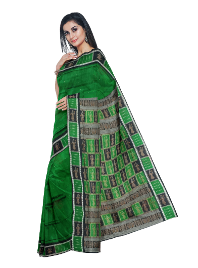 Doll design boarder Bomkai silk saree with blouse piece