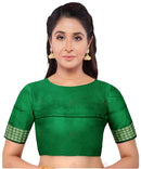 Unstitched Sambalpuri Silk Blouse Piece, Green Color, Options: 1 mtr, 75cms