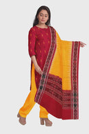 Fish Motifs bomkai cotton dress material set