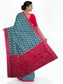Beautiful Pasapali design Sambalpuri cotton saree with blouse piece