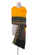 Sambalpuri cotton Dupatta, Yellow and black colors combination