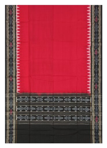 Beautiful Handloom Cotton Dupatta, Red and Black colors combination