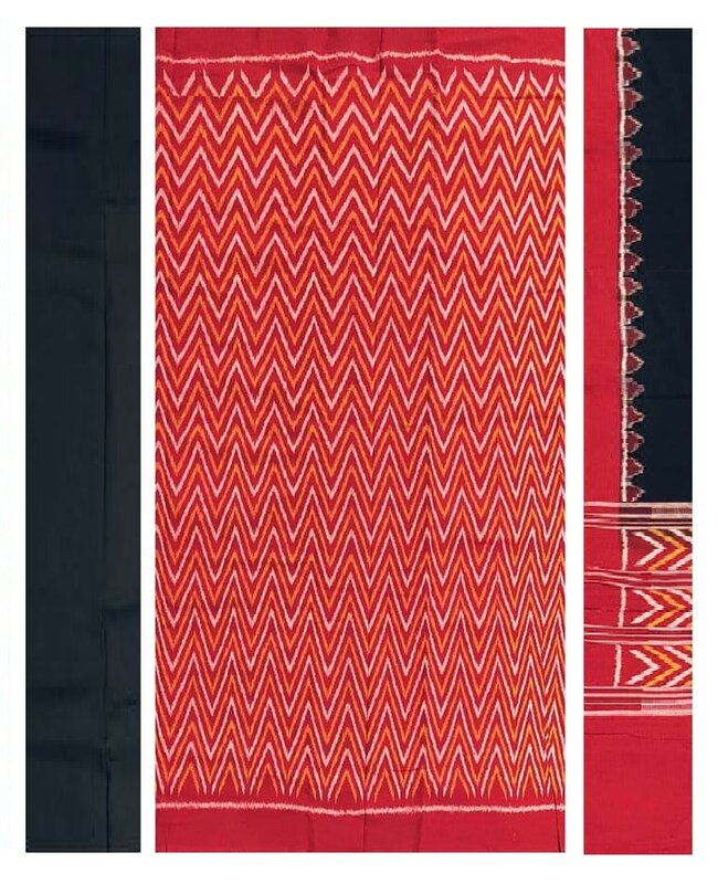 Exclusive Ikat Handloom Cotton Dress Material, Unstitched