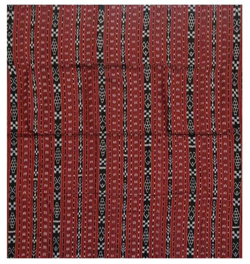 Sambalpuri ikat cotton blouse piece. Maroon color, 65cms