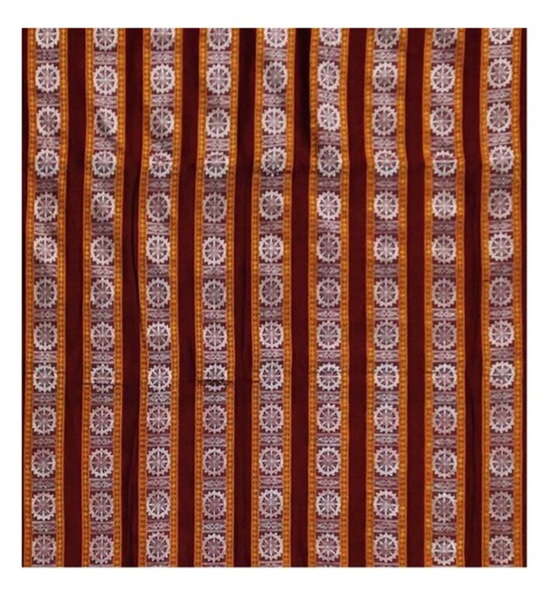 Sambalpuri cotton blouse piece. 80cms, Maroon color
