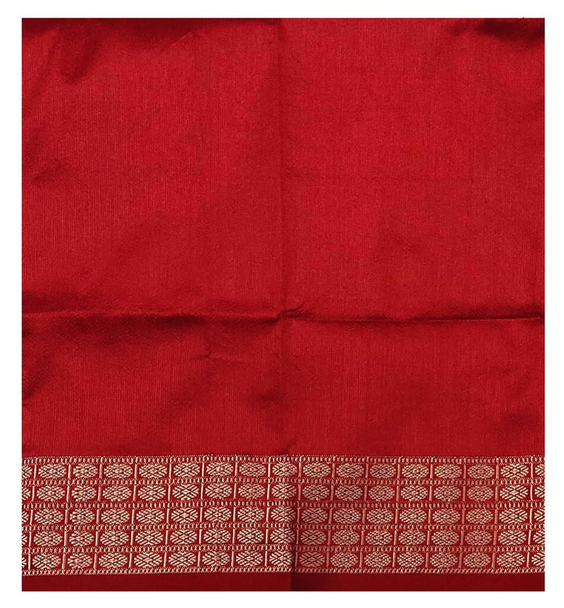 Sambalpuri silk bloouse piece, Red color, 80cms