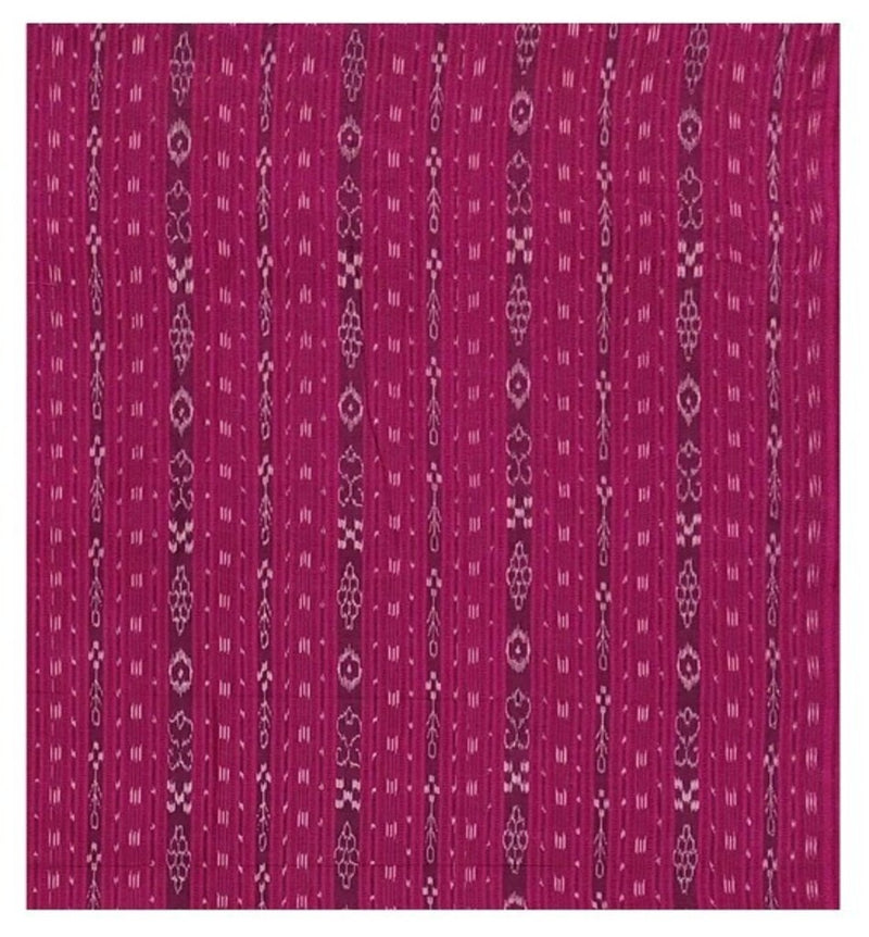 Sambalpuri ikat cotton blouse piece. Magenta color, 65 cms