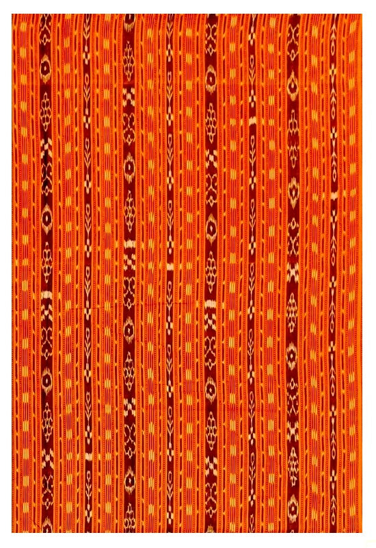 Sambalpuri cotton Kurta/Kurti/Shirt Material, Orange color, Options : 2.5mtr, 2 mtr