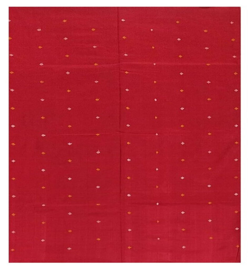 Sambalpuri Bapta silk Blouse piece, 1.1 mtr, Unstitched, red color