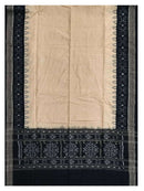 Sambalpuri cotton Dupatta, Light peach(Matha) and black colors combination