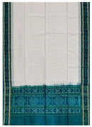 Beautiful Handloom Cotton Dupatta, White and green colors combination