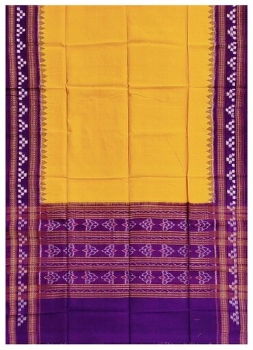 Beautiful Handloom Cotton Dupatta, Yellow and purple colors combination