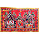 Unique colorful Temple Art Wall Hanging from Pipili-Appliques-OdiKala Handicrafts-34 cm length and 55 cm width-OdiKala
