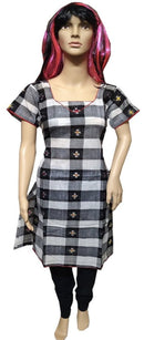 Black and white colour sambalpuri kurti, size-34inches