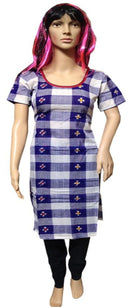 Blue and white colour sambalpuri kurti with new design, 34inches