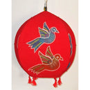 Unique colorful Lamp like Roof Hanging from Pipili-Appliques-OdiKala Handicrafts-Red-20 cm length and 39 cm diameter-OdiKala