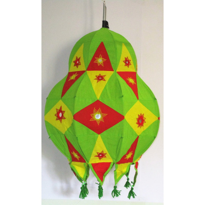 Famous Pendu Shape Roof Hanging Multi Colour-Appliques-OdiKala Handicrafts-25 cm length and 44 cm diameter-OdiKala