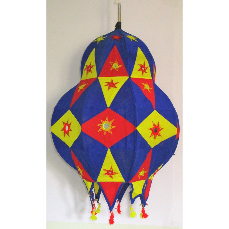 Famous Pendu Shape Roof Hanging Multi Colour-Appliques-OdiKala Handicrafts-25 cm length and 44 cm diameter-OdiKala