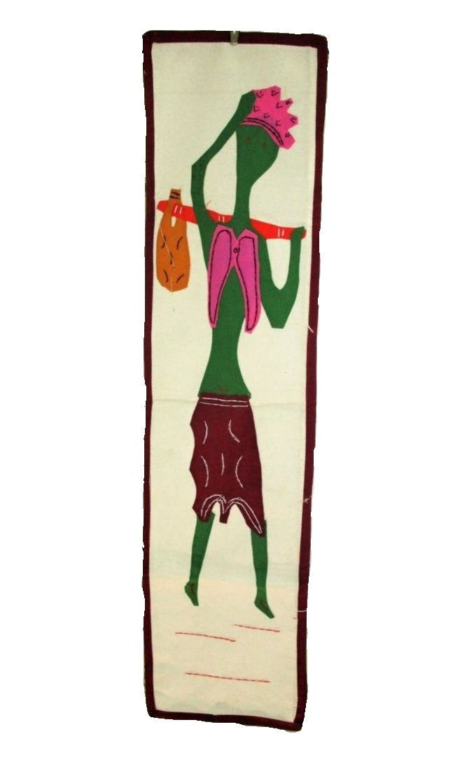 Unique Single Lady Modern Art Wall Hanging from Pipili-Appliques-OdiKala Handicrafts-OdiKala